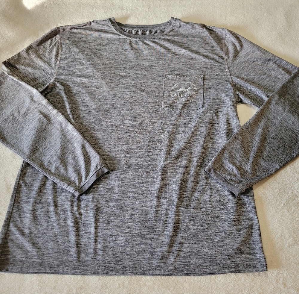 Salt Life Mens Long Sleeve Performance Graphic Shirt Pocket XL